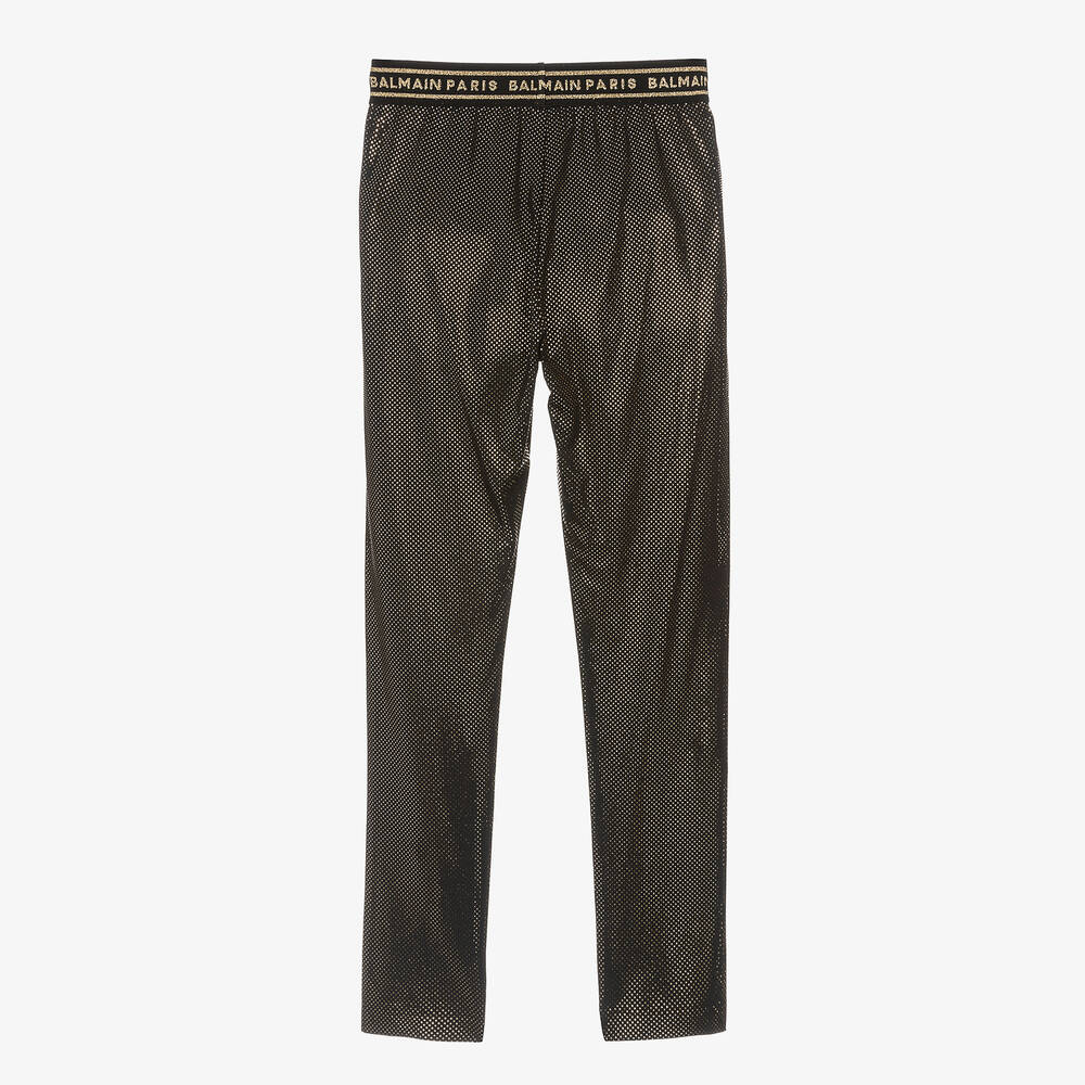 Balmain Legging noir et dor pour ado fille