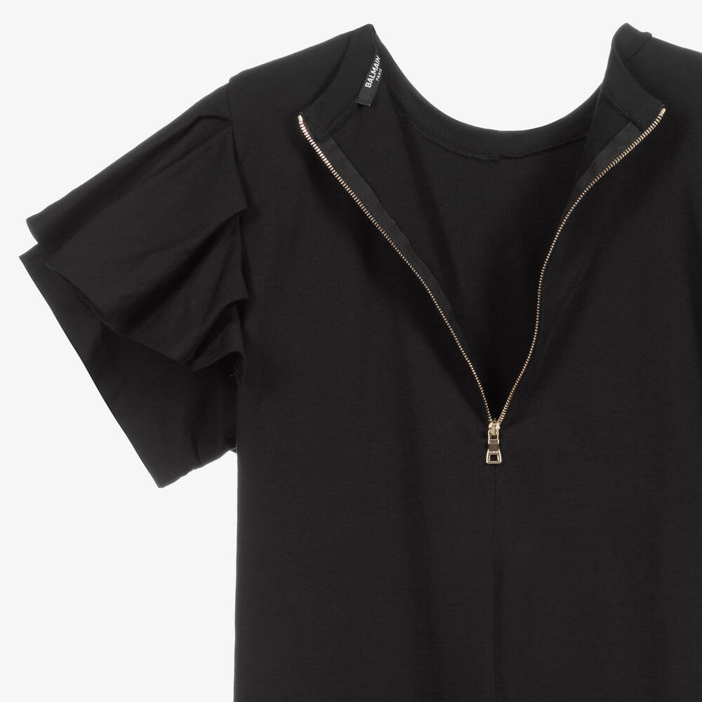 Balmain-Teen Girls Black Jersey Dress | Childrensalon Outlet