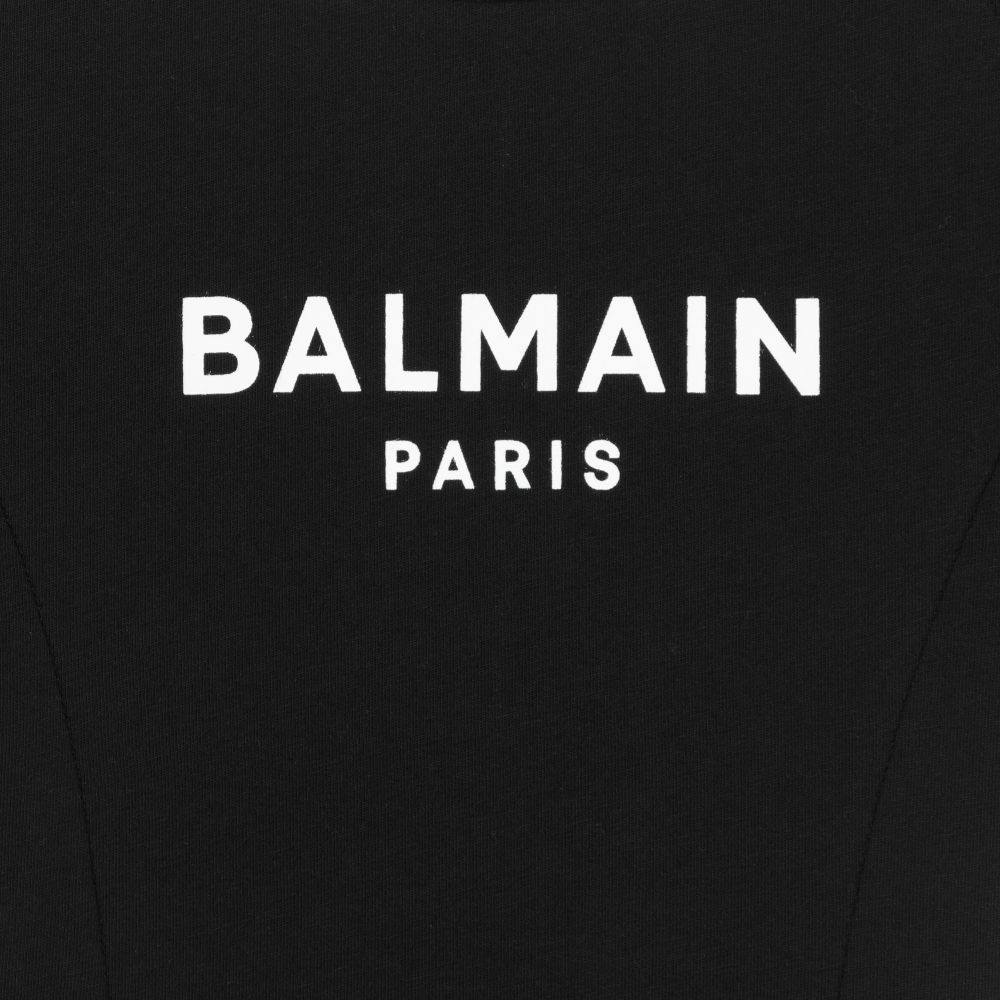 Balmain-Teen Girls Black Logo Dress | Childrensalon Outlet