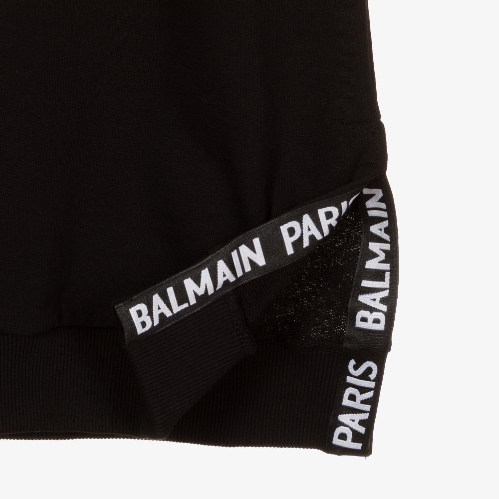 Balmain-فستان تينز قطن لون أسود | Childrensalon Outlet