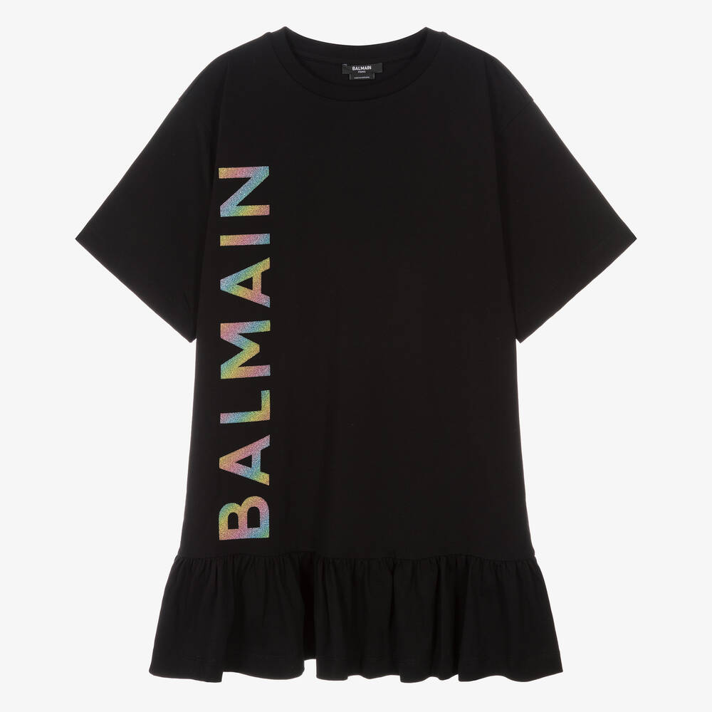 Balmain - Черное платье из джерси | Childrensalon