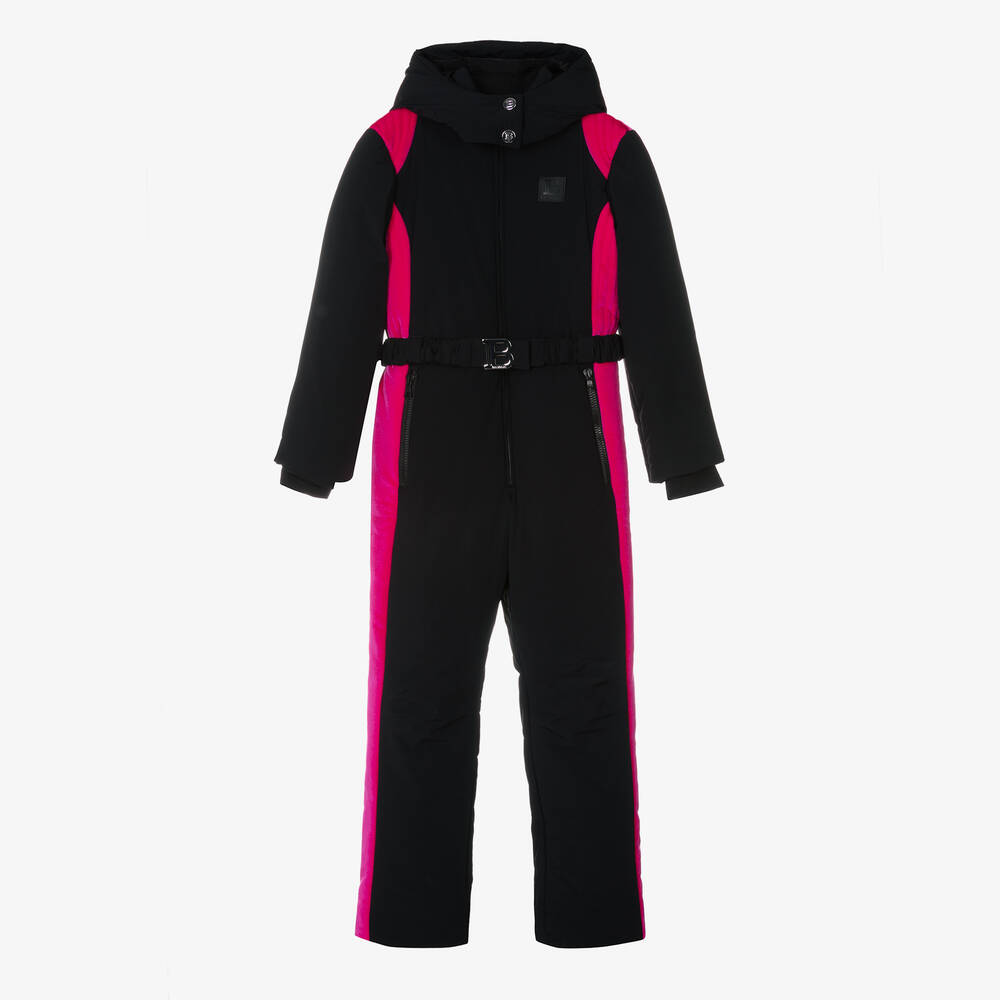 Balmain - Combinaison de ski noire et rose | Childrensalon