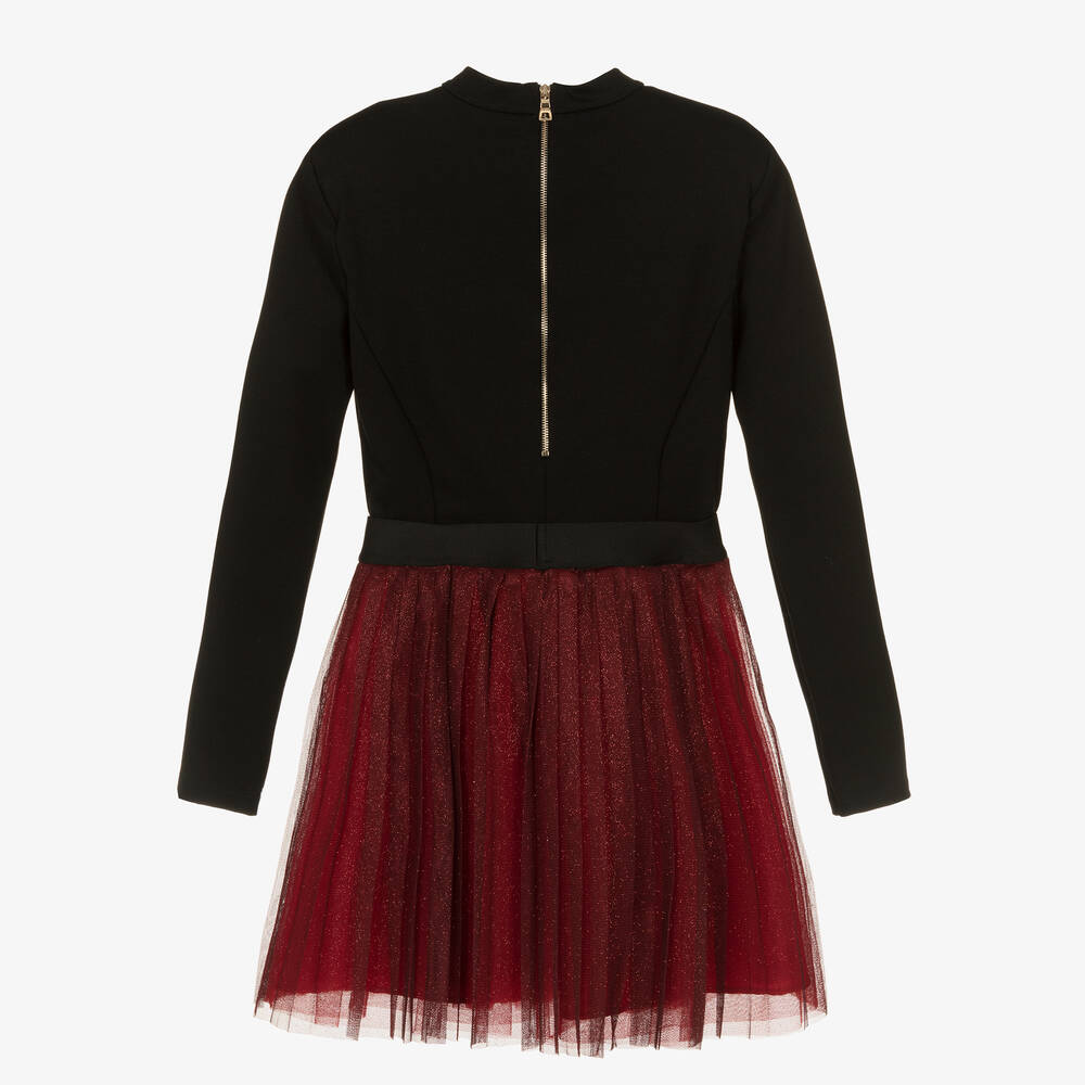 Balmain-Teen Girls Black & Red Dress | Childrensalon Outlet