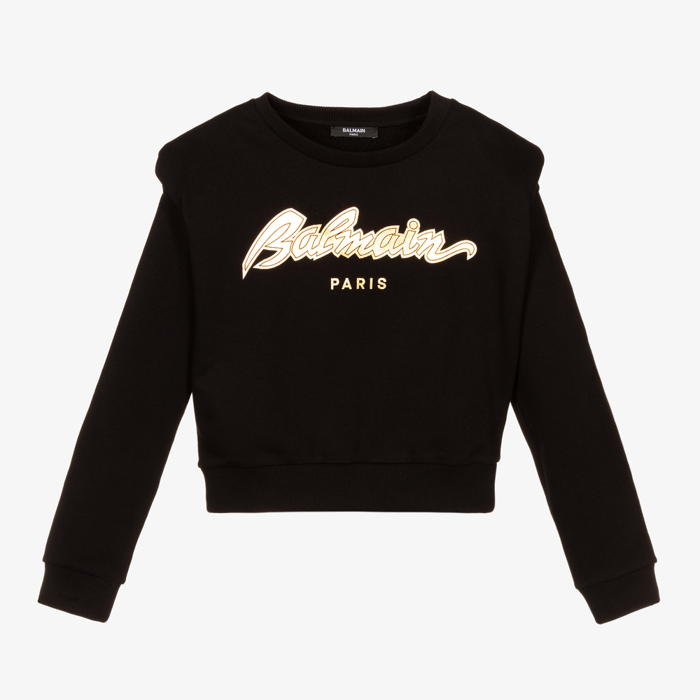 Balmain - Teen Girls Black Sweatshirt | Childrensalon