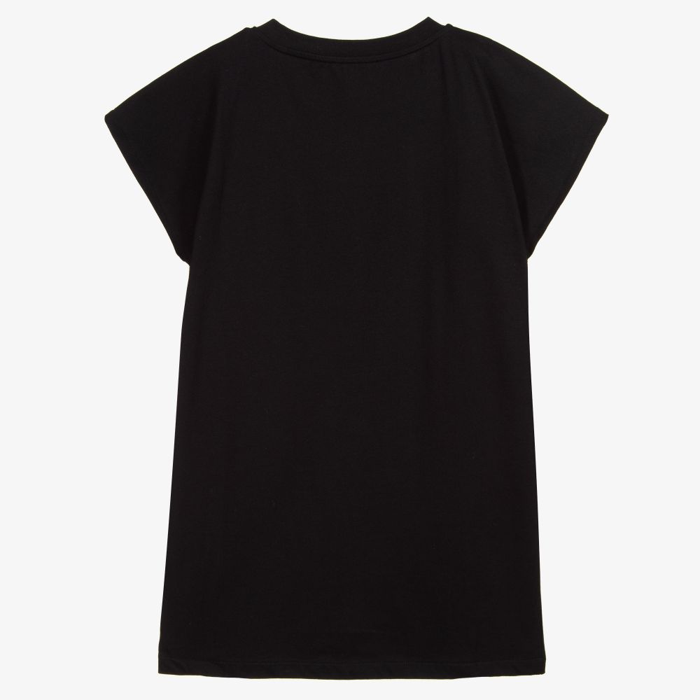 Teen Girls Black T-Shirt Dress ...