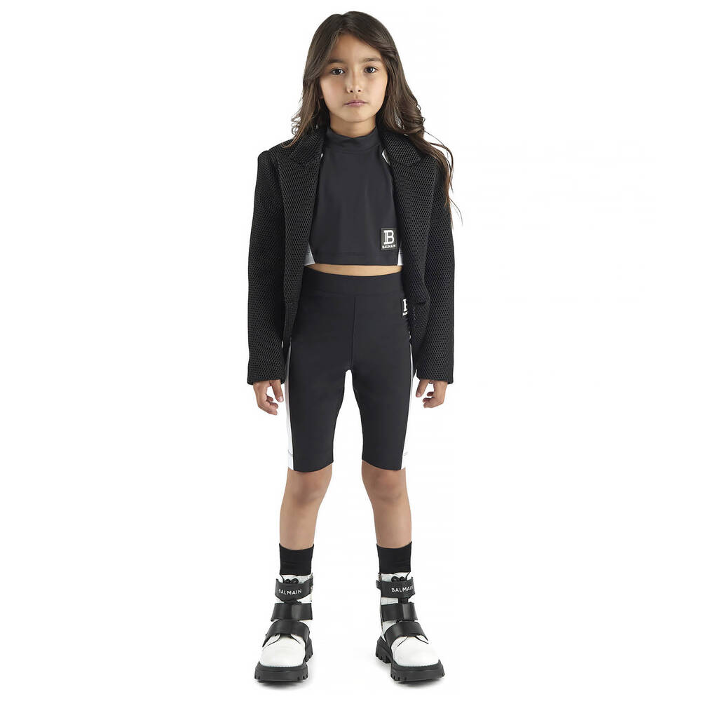Balmain-Черно-белый спортивный топ | Childrensalon Outlet