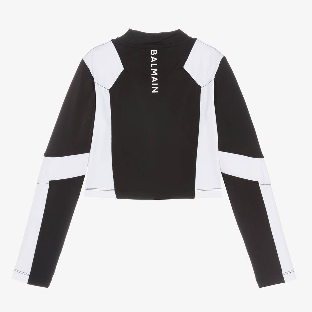 Balmain-Черно-белый спортивный топ | Childrensalon Outlet