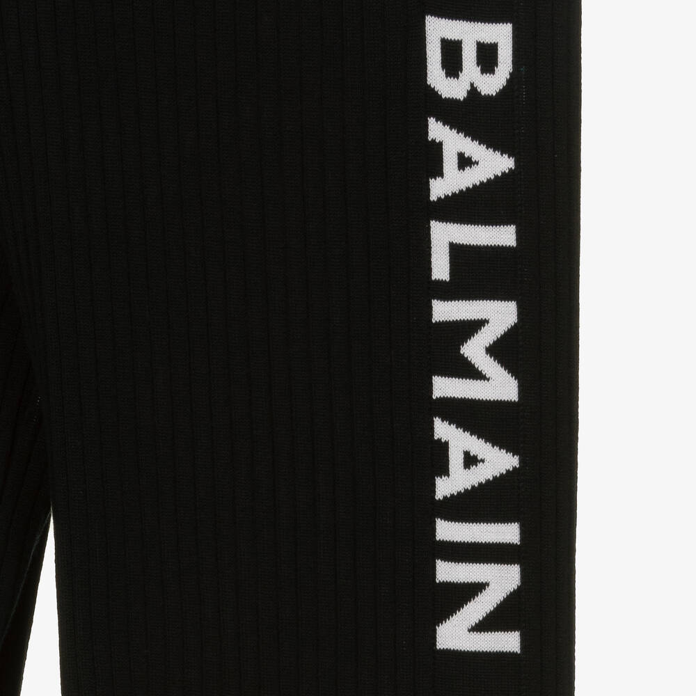 Balmain-Широкие черные вязаные брюки | Childrensalon Outlet