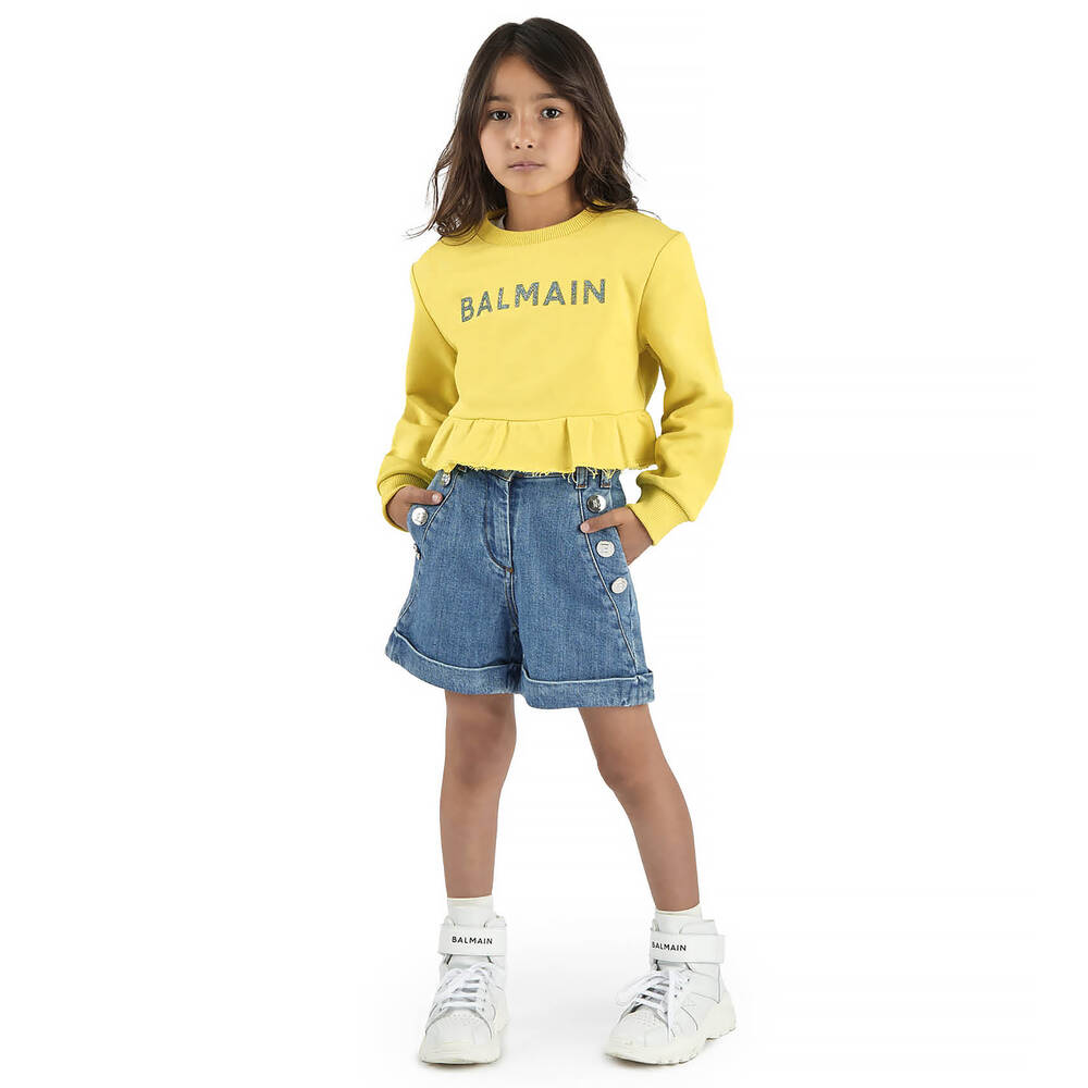 Balmain-Teen Girls Blue Denim Skirt | Childrensalon Outlet