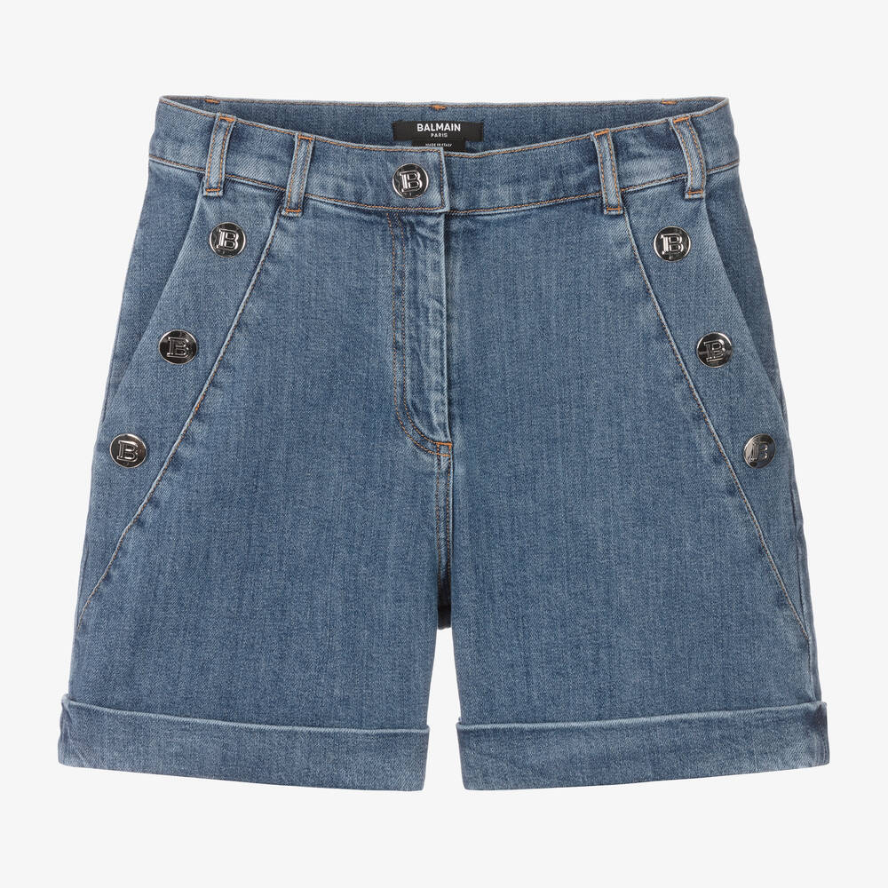 Balmain-Teen Girls Blue Denim Skirt | Childrensalon Outlet