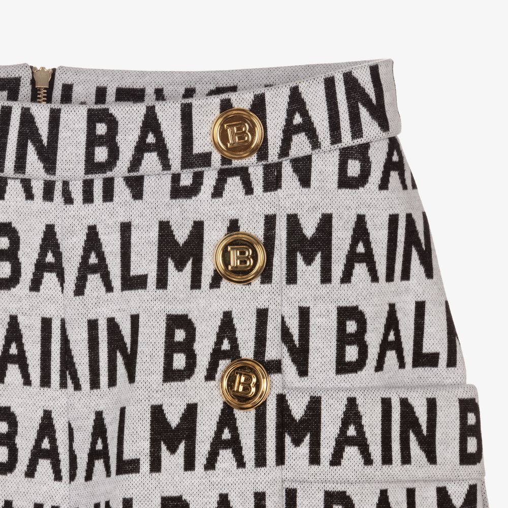 Balmain-Teen Girls Grey Cotton Shorts | Childrensalon Outlet