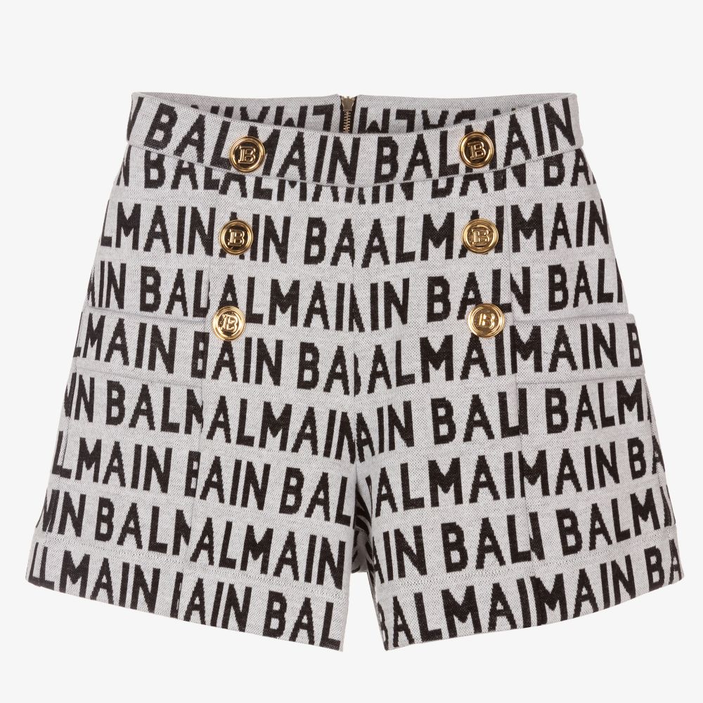 Balmain - Teen Girls Grey Cotton Shorts | Childrensalon