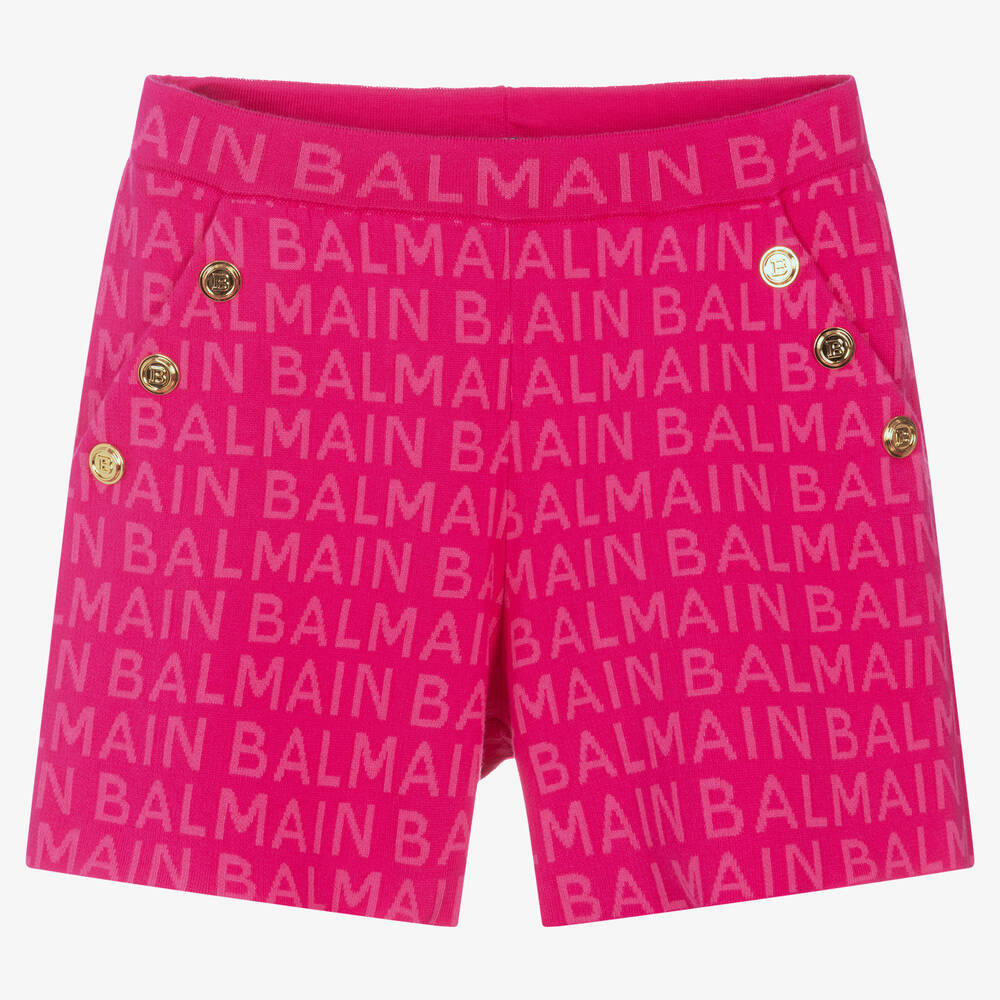 Balmain - Teen Girls Pink Knitted Shorts | Childrensalon