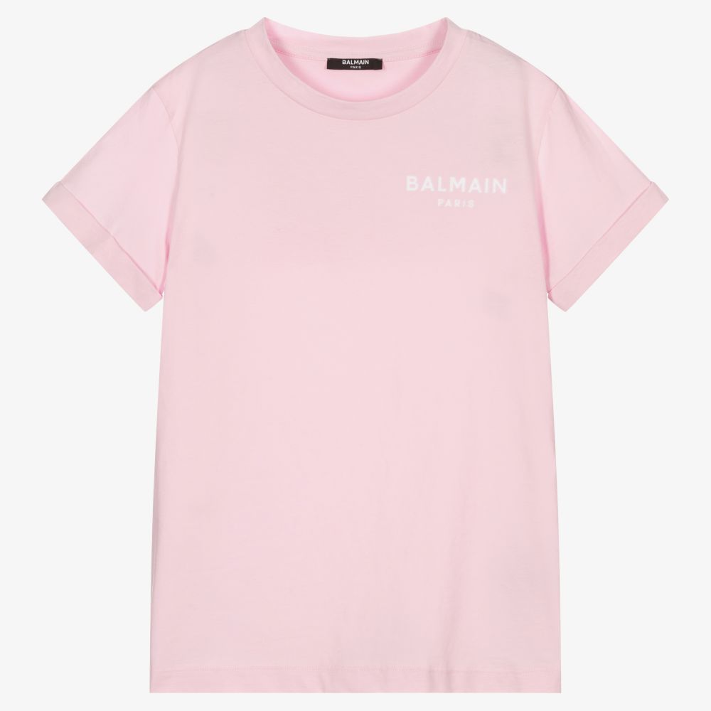 Balmain - Розовая футболка для подростков | Childrensalon