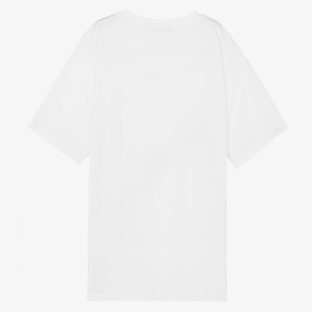 Balmain-Белое хлопковое платье для девочек-подростков | Childrensalon Outlet