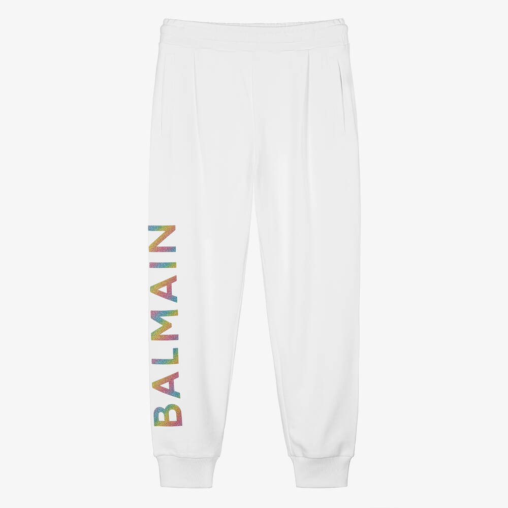 Balmain - Белые хлопковые джоггеры | Childrensalon