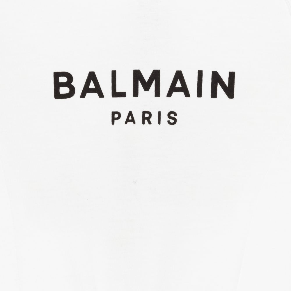 Balmain-Teen Girls White Logo Dress | Childrensalon Outlet