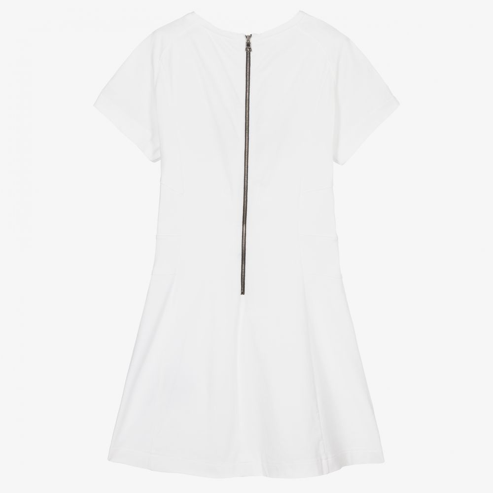 Balmain-Teen Girls White Logo Dress | Childrensalon Outlet