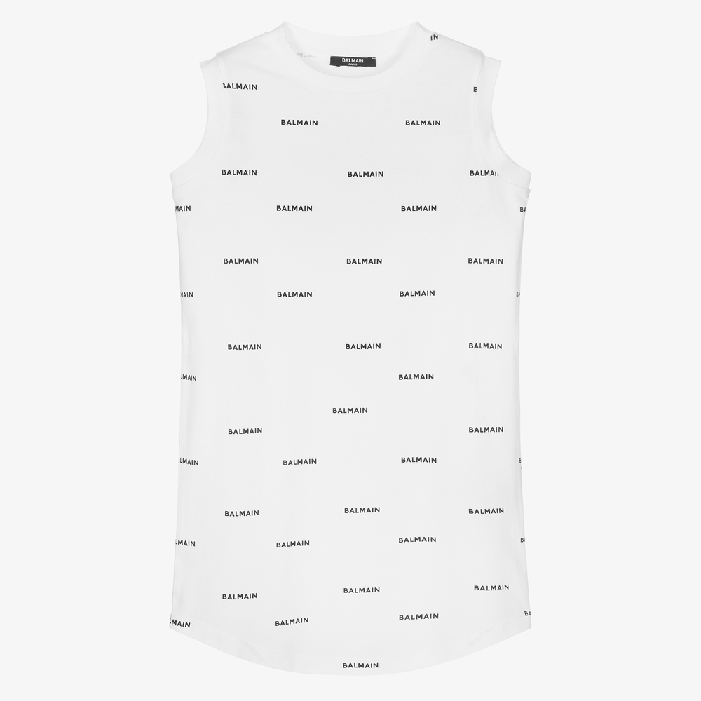 Balmain-فستان قطن لون أبيض و أسود | Childrensalon Outlet