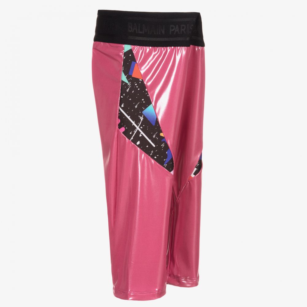 Balmain-Teen Pink Cycling Shorts | Childrensalon Outlet