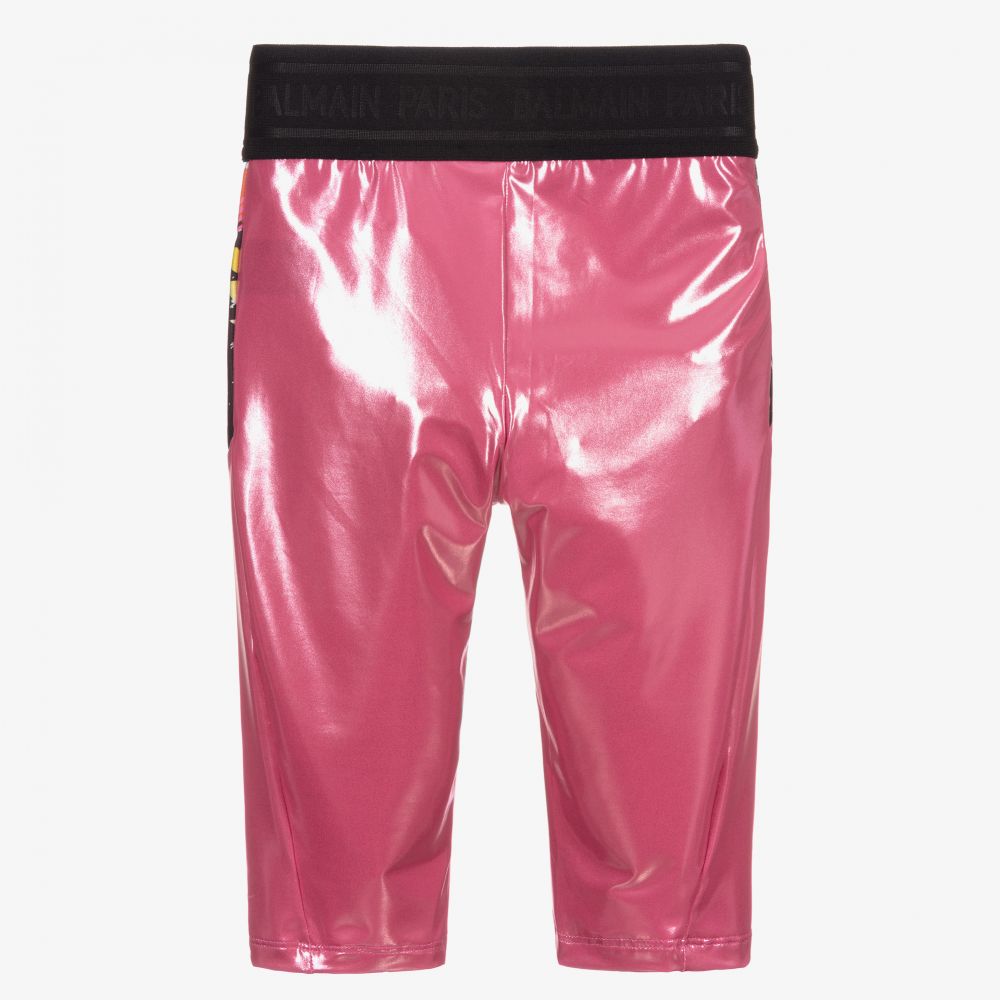 Balmain-Teen Pink Cycling Shorts | Childrensalon Outlet