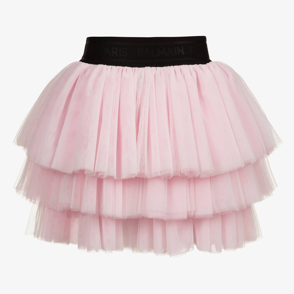 Balmain-Teen Pink & White Tulle Skirt | Childrensalon Outlet