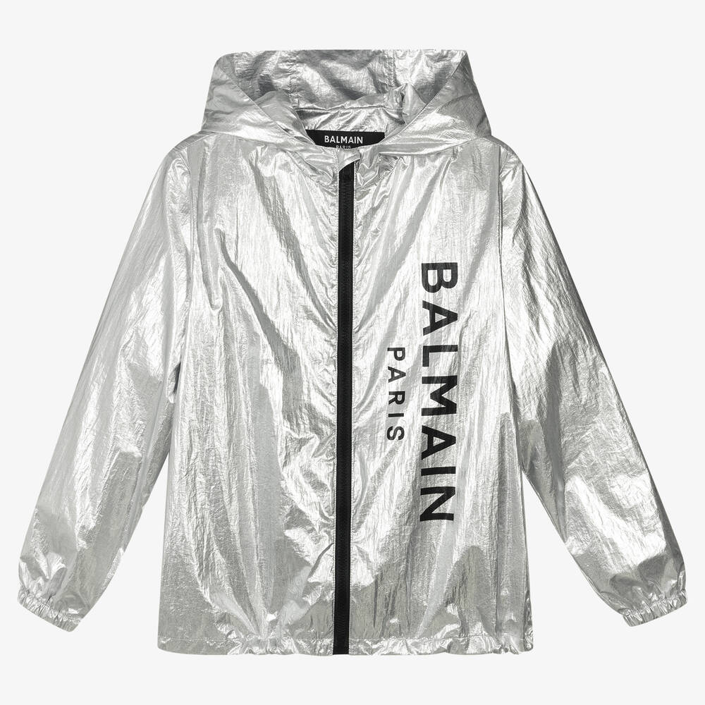 Balmain - Серебристая куртка на молнии для подростков | Childrensalon