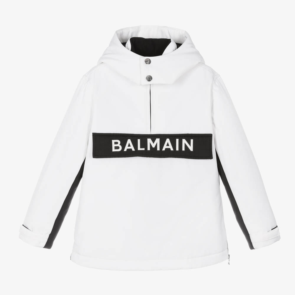 Balmain - Teen Skijacke in Weiß und Schwarz | Childrensalon