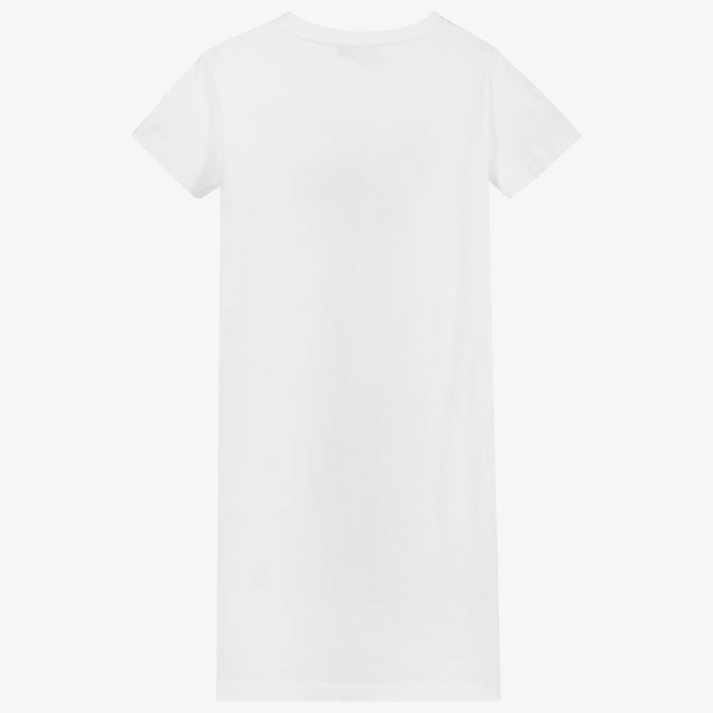 Balmain-Teen White Logo Jersey Dress | Childrensalon Outlet