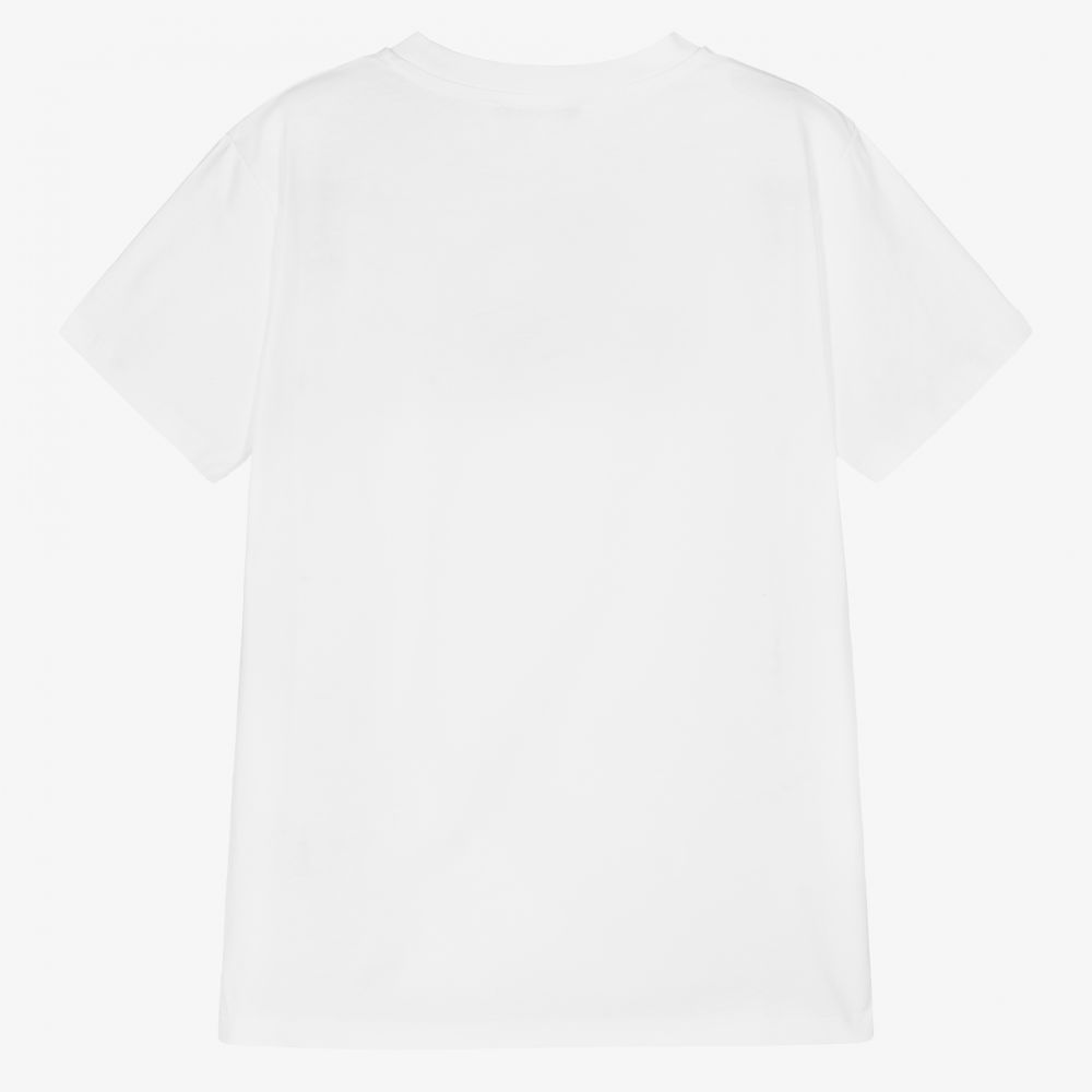 Balmain-Teen White Logo T-Shirt | Childrensalon Outlet