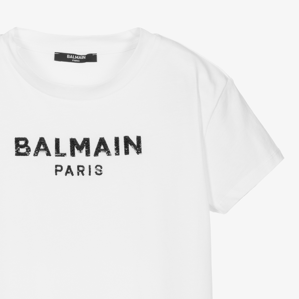 Balmain - Teen White Logo T-Shirt Dress | Childrensalon Outlet