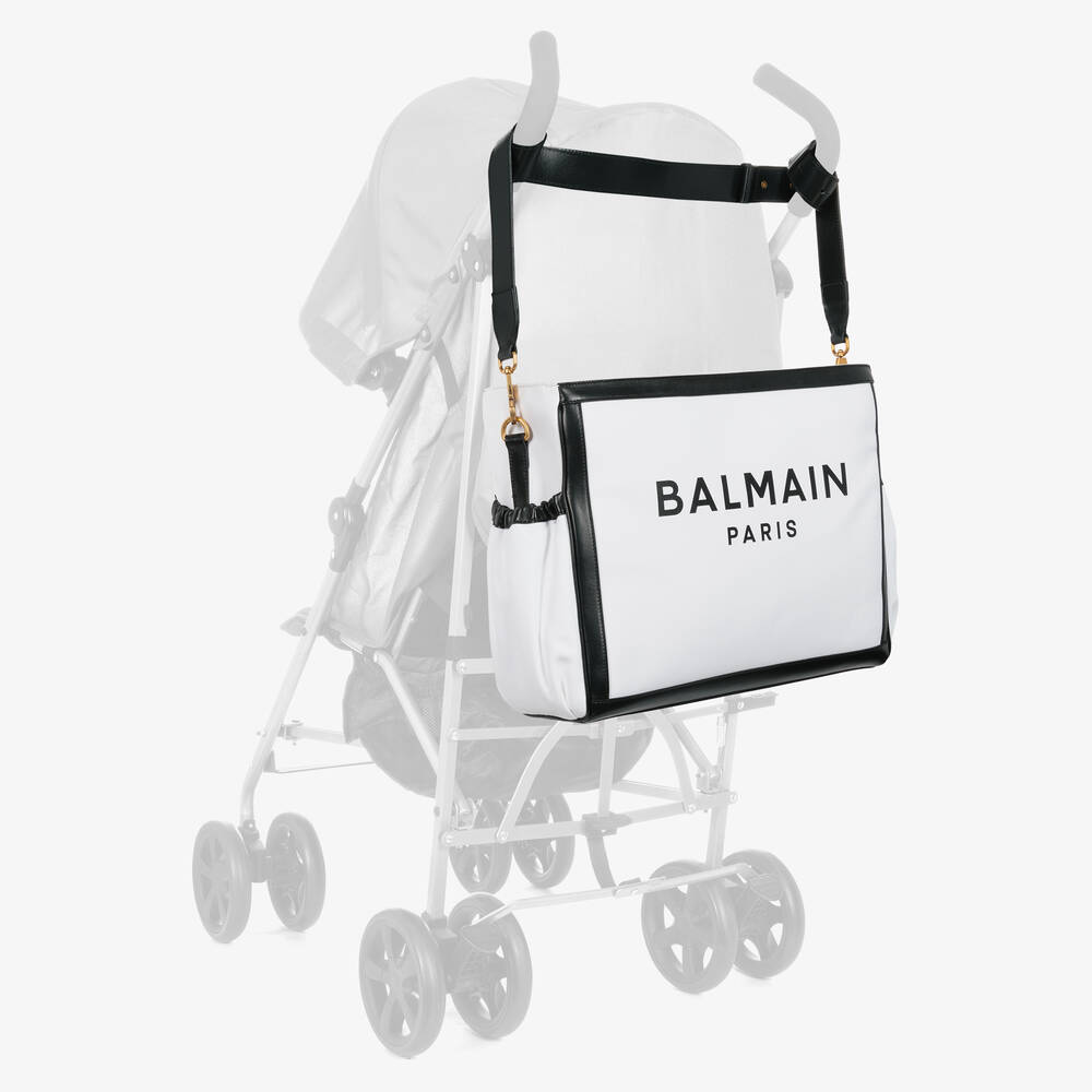 Balmain White Black Baby Changing Bag 43cm Childrensalon