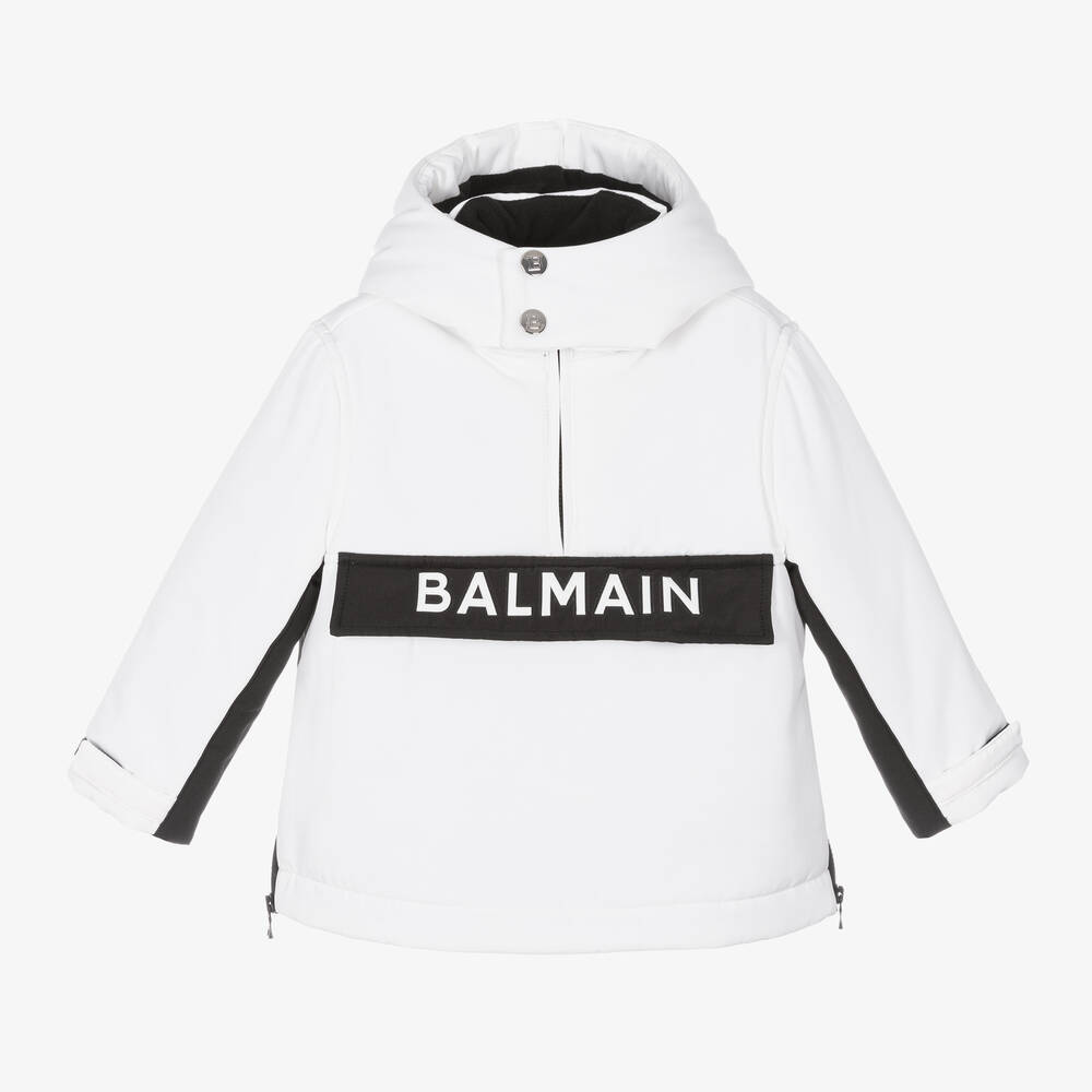 Balmain - White & Black Ski Jacket | Childrensalon