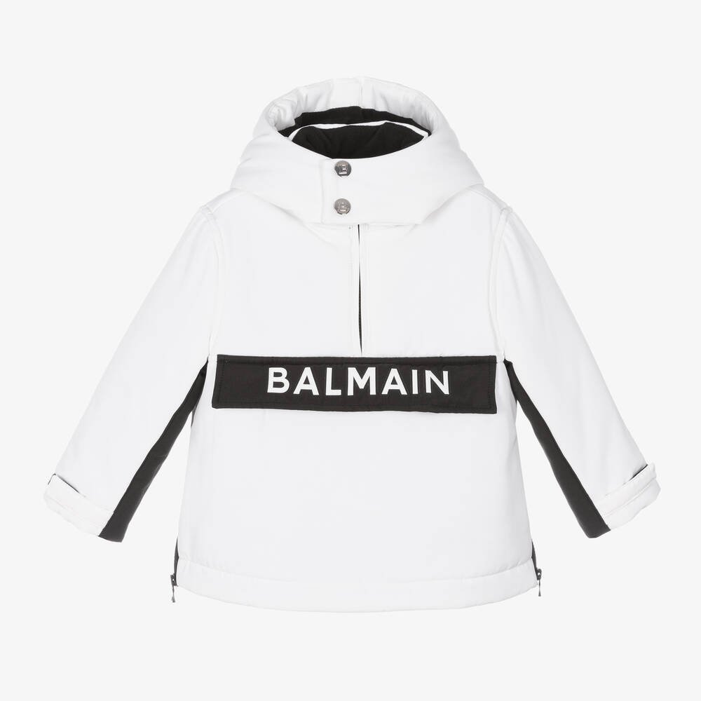 Balmain - Skijacke in Weiß und Schwarz | Childrensalon