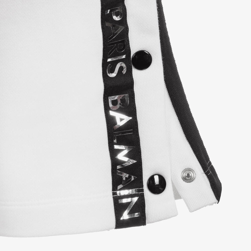 Balmain-White Cotton Logo Joggers | Childrensalon Outlet