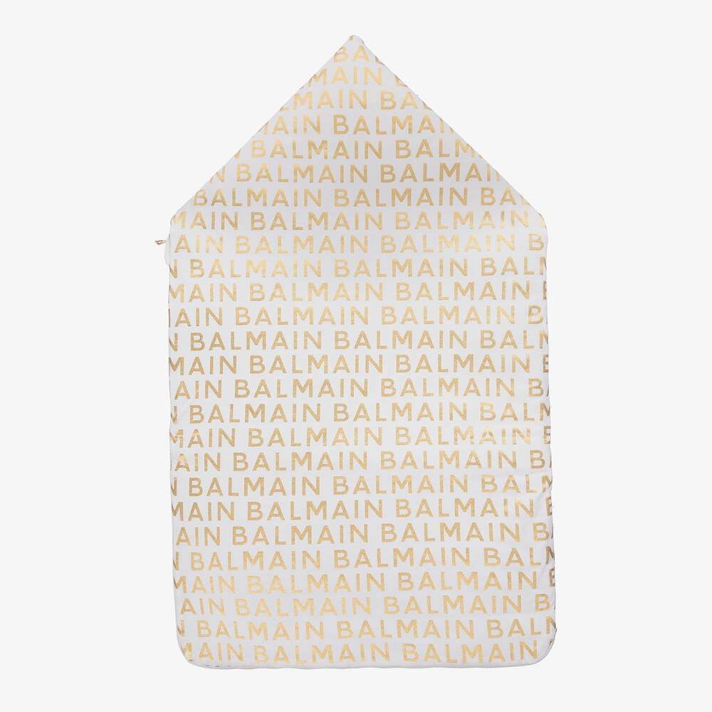 Balmain-White & Gold Baby Nest (78cm) | Childrensalon Outlet