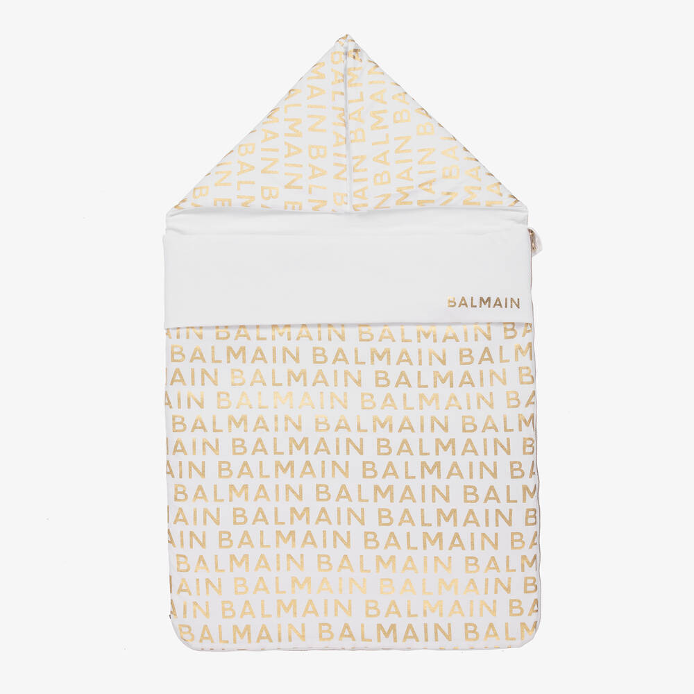 Balmain - Babyschlafsack Weiß/Gold (78 cm) | Childrensalon