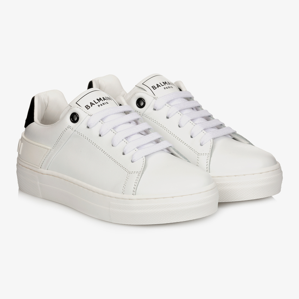 Balmain - Weiße Sneakers aus Leder | Childrensalon