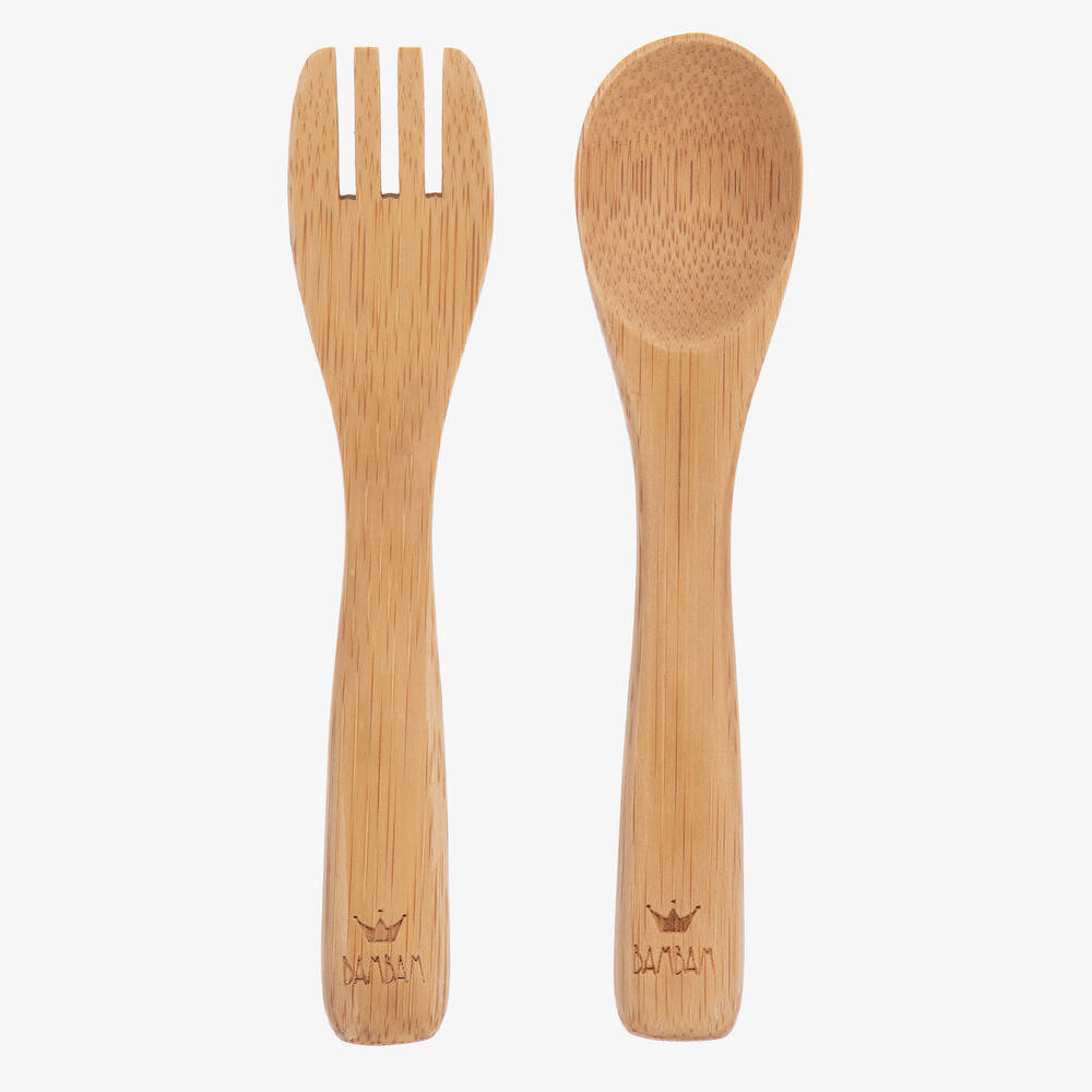 Bam Bam Sustainable - Bamboo Fork & Spoon (12cm) | Childrensalon