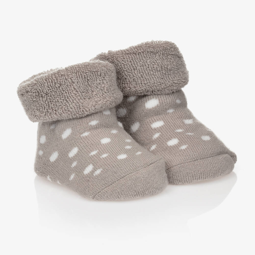 Bam Bam - Grey Organic Cotton Baby Socks | Childrensalon