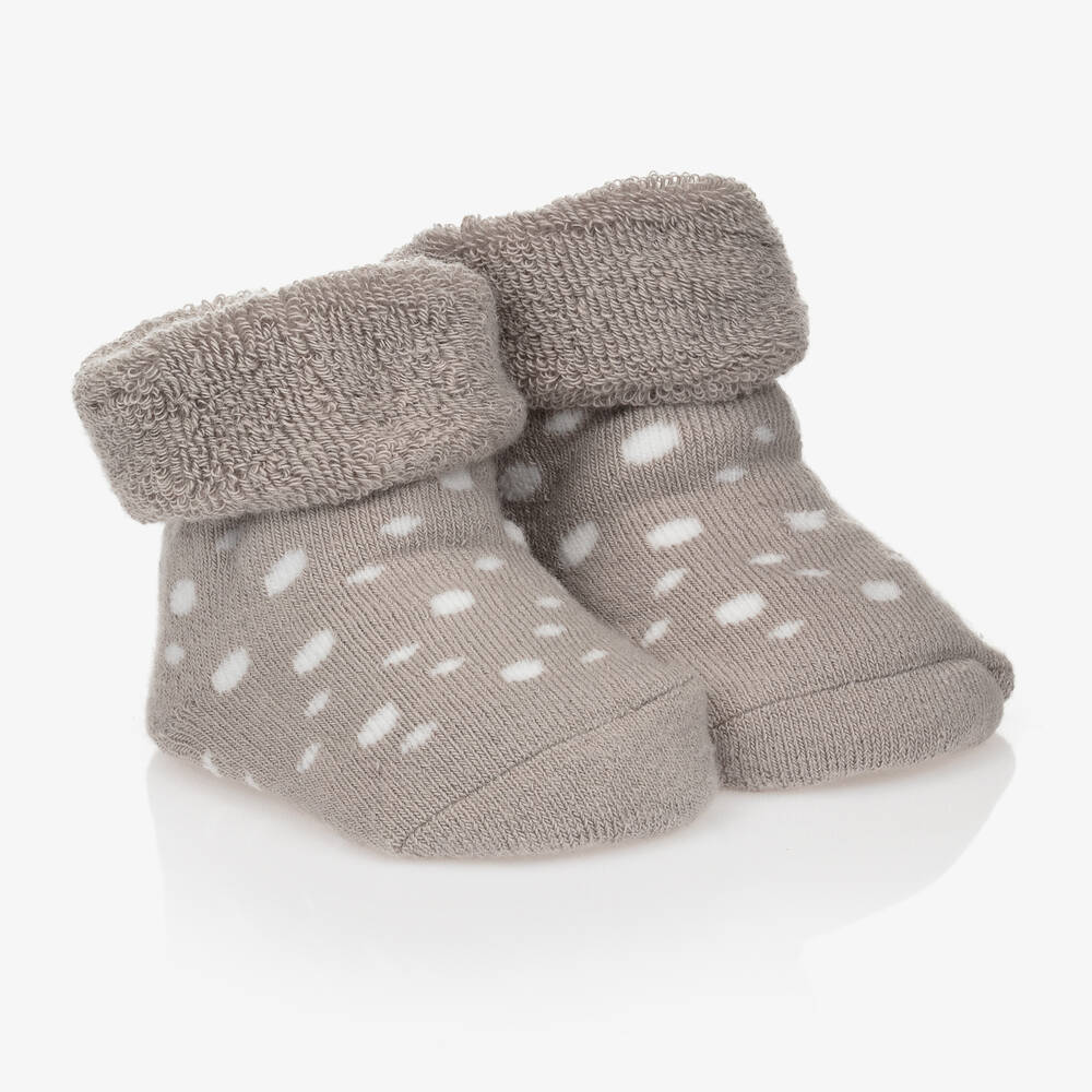 Bam Bam-Grey Organic Cotton Baby Socks | Childrensalon Outlet
