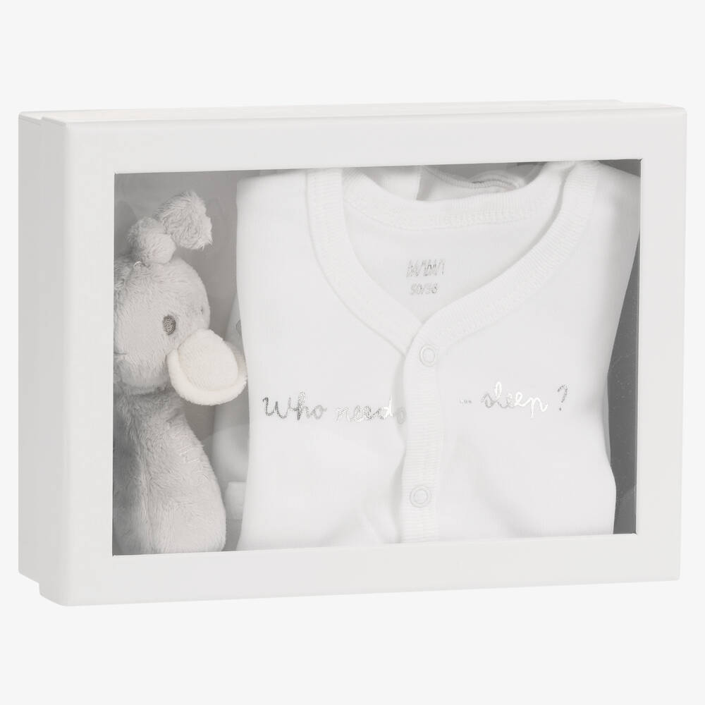 Bam Bam-Ivory Babysuit & Soft Toy Gift Set | Childrensalon Outlet