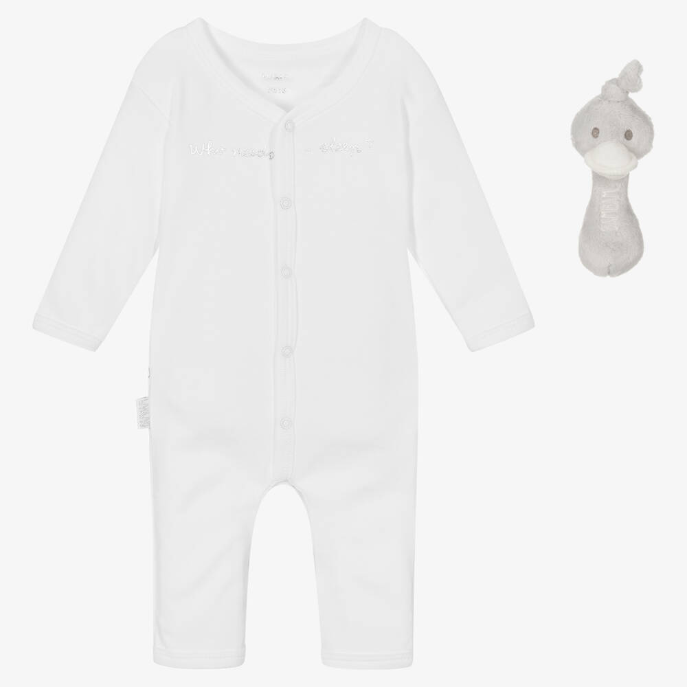 Bam Bam-Ivory Babysuit & Soft Toy Gift Set | Childrensalon Outlet
