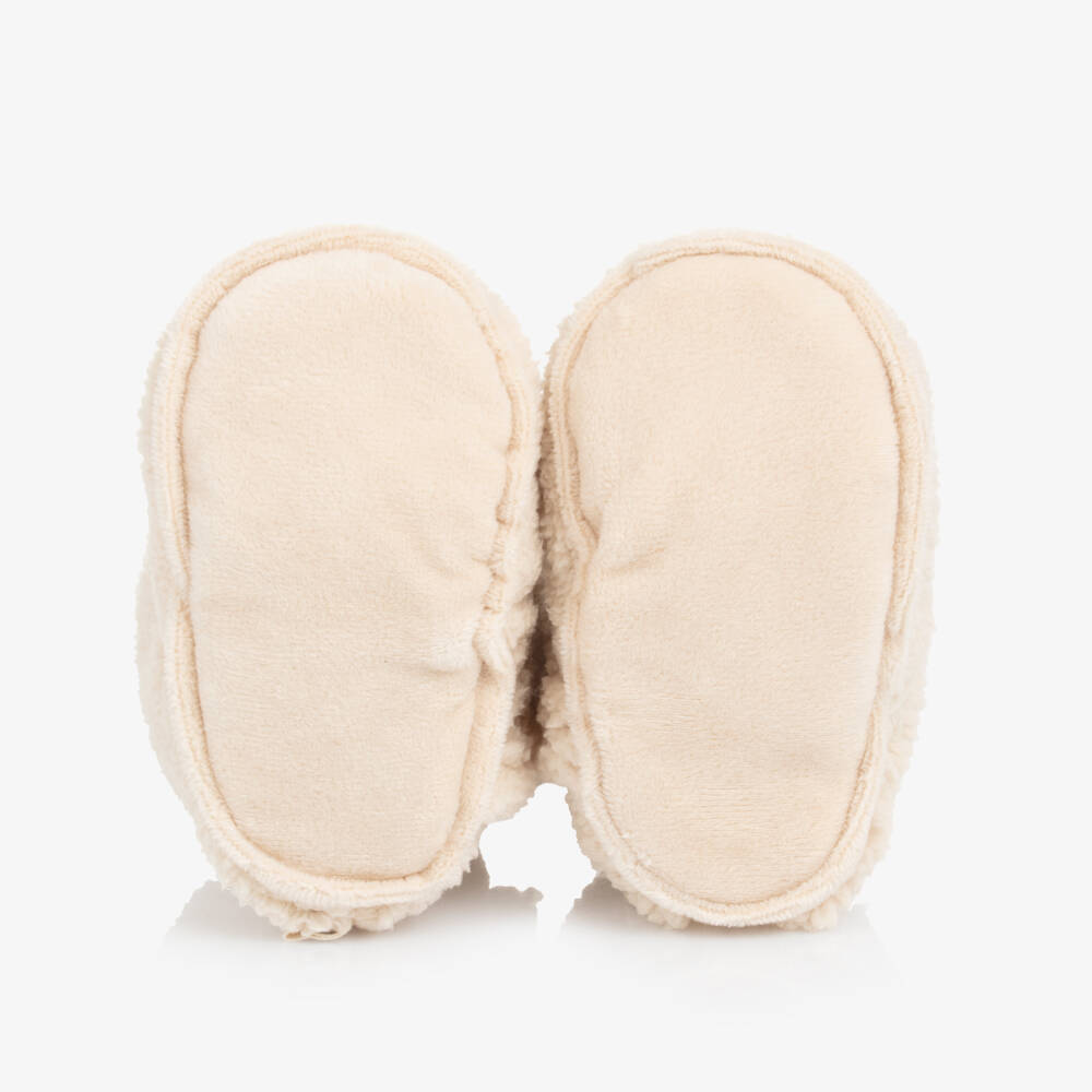 Bam Bam-Ivory Teddy Fleece Booties | Childrensalon Outlet