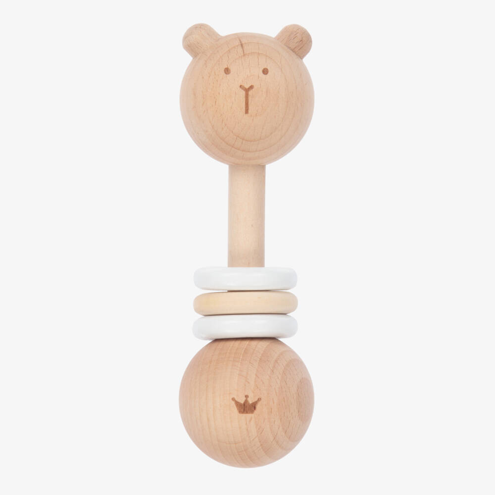 Bam Bam-Wooden Bear Rattle (15cm) | Childrensalon Outlet