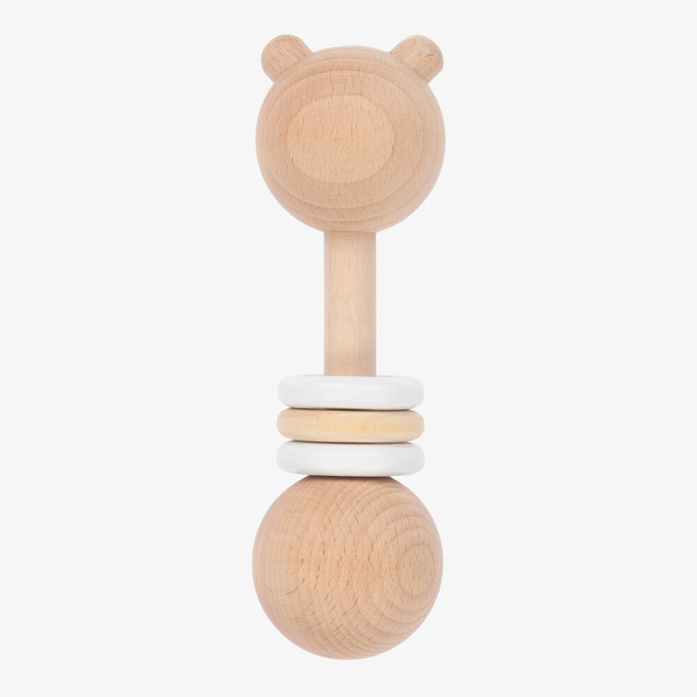 Bam Bam-Wooden Bear Rattle (15cm) | Childrensalon Outlet