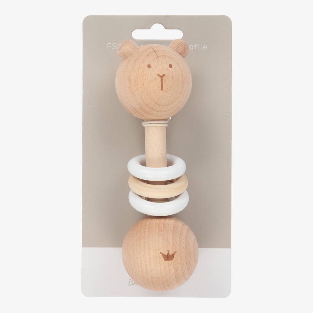 Bam Bam-Wooden Bear Rattle (15cm) | Childrensalon Outlet