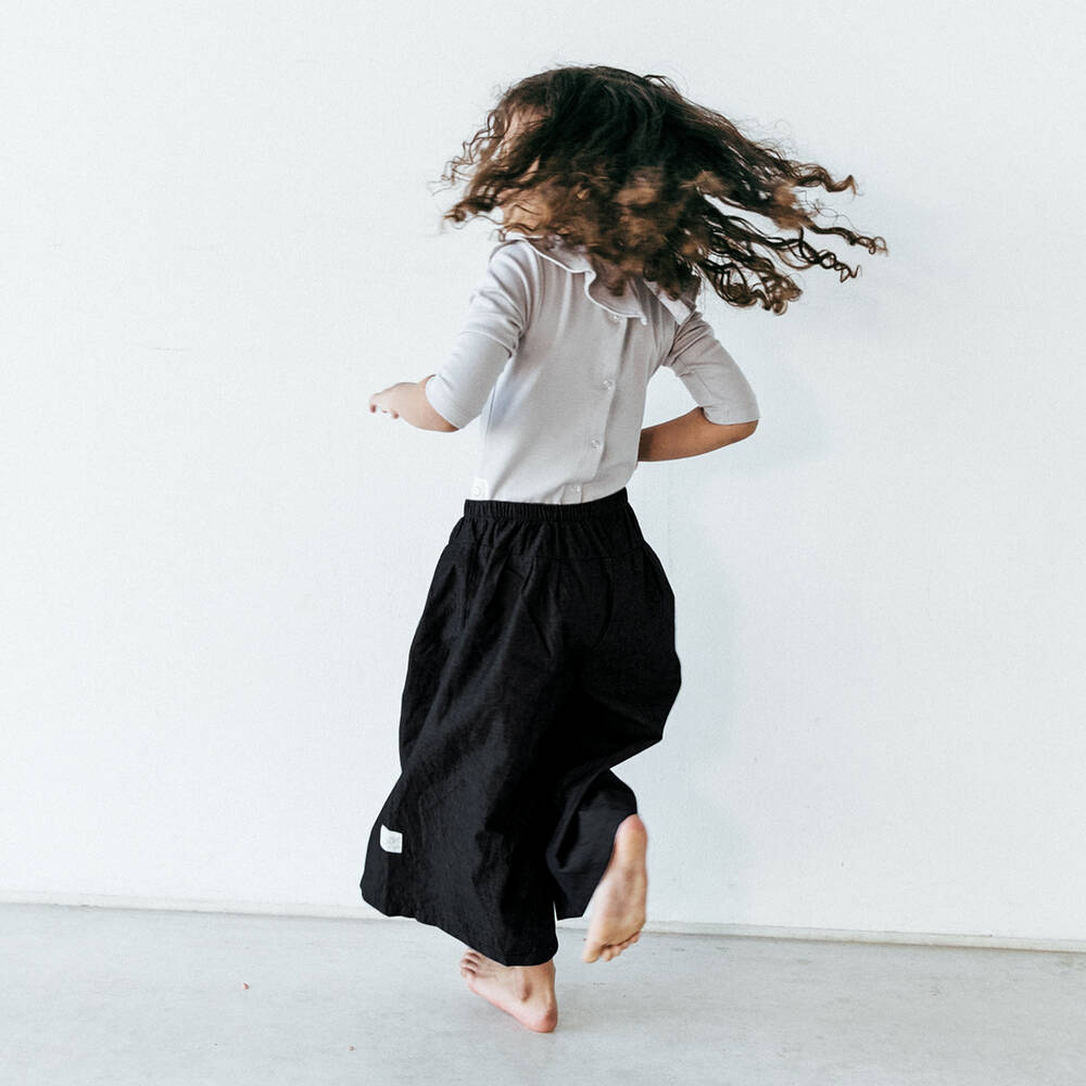 Bamboo Baby-Black Organic Cotton Culottes | Childrensalon Outlet