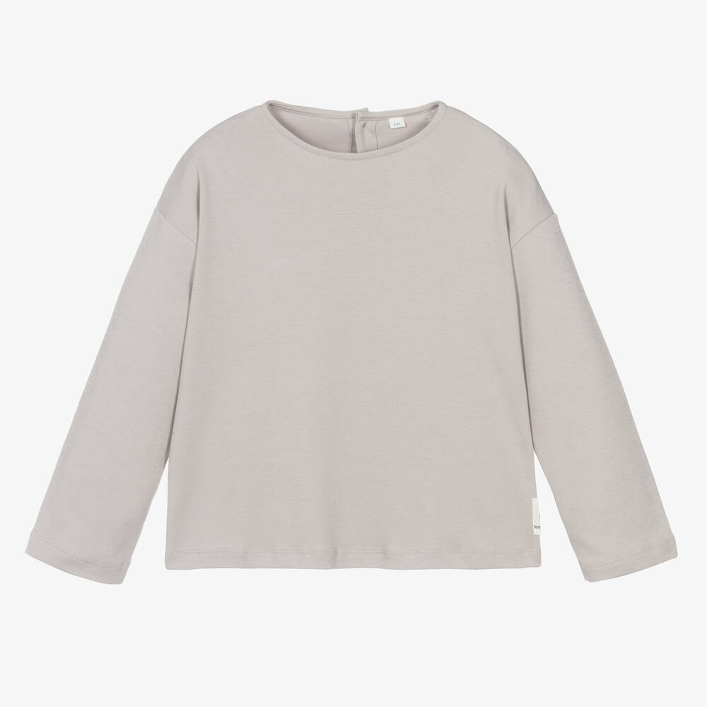 Bamboo Baby-Grey Organic Cotton Top | Childrensalon Outlet