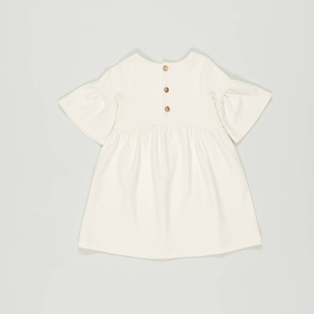 Bamboo Baby-Preloved Girls Ivory Organic Cotton Dress (1-2 years) | Childrensalon Outlet